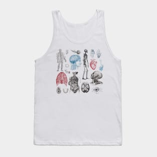 Anatomy Illustrations Vintage Pattern Tank Top